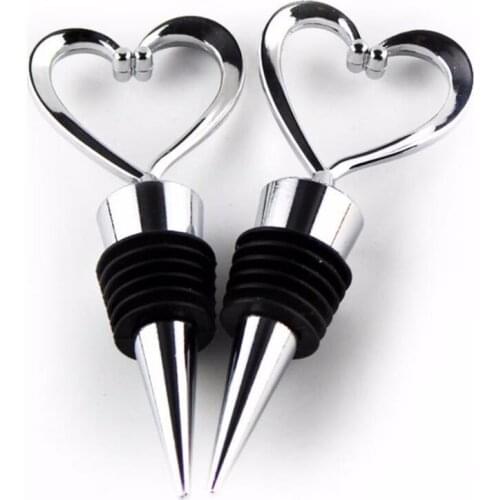 Kitchen Bar Tool Stainless Steel Elegant Heart Shaped Red Wine Champagne Collection Wine Bottle Stopper LX8504
