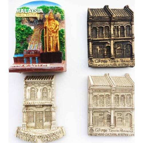 QIQIPP Magnetic refrigerator stickers Malaysia Kuala Lumpur Balu Cave Penang arcade tourism commemorative decorative crafts