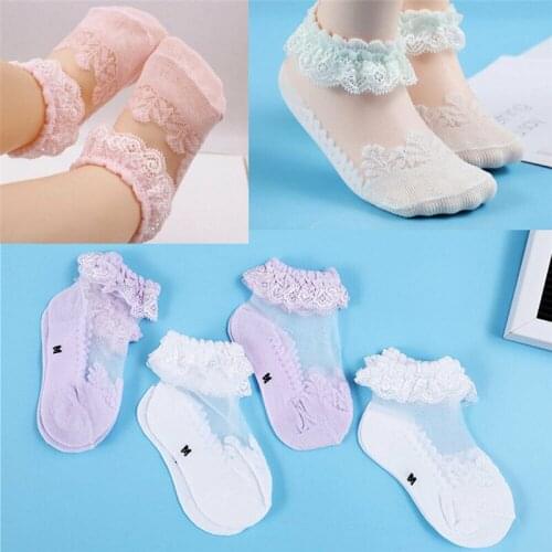 Cute Kids Baby Girl Socks Lace Ruffle Frilly Ankle Socks Princess Girl Cotton Socks 1Pair Soft Breathable Girl Socks 0-6Y