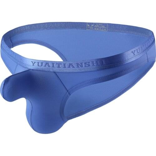 Man Underwear Briefs Sexy Ice Silky Briefs Panties Male Gay Penis Pouch Elephant Nose Jockstrap Bulge Low Rise Soft Underwear