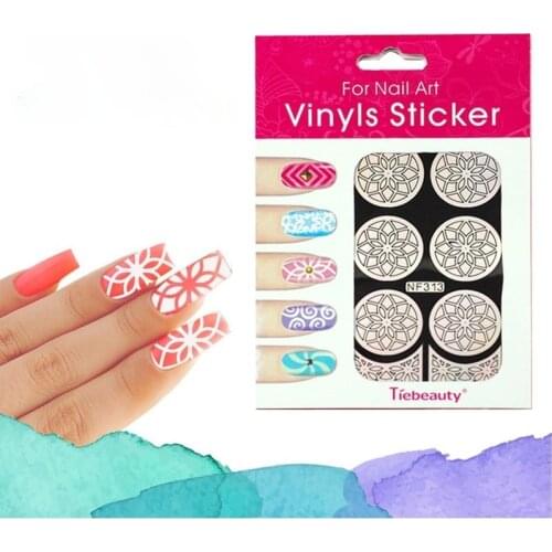 1 Sheet Hollowed Out Nail stick French Nail Manicure Decal Decoration Adhesive Nail Art DIY Tips Nail Print Template Accessories