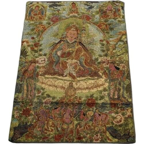 Nepalese silk embroidery Thangka embroidery painting lotus peanut master Buddha statue lotus statue