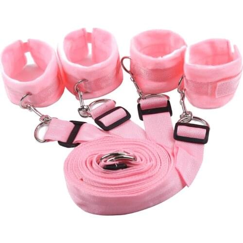 Nylon Bed Strap Red Pink Erotic Toys For Women Toys Tied Hands Plush Bondage