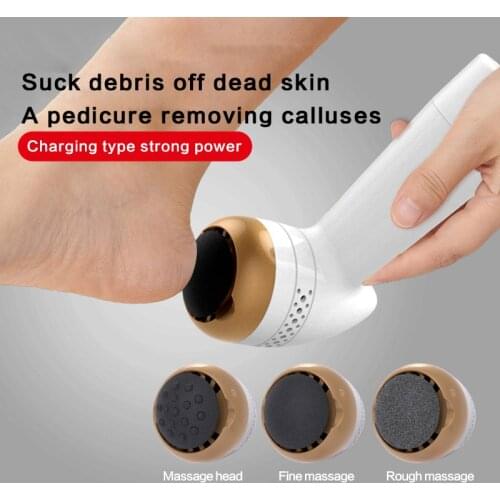 New With 2 Grinding Head Electric Foot File Dead Skin Callus Remover Foot Care Pedicure Tool for Foot Heel Skin Massage head