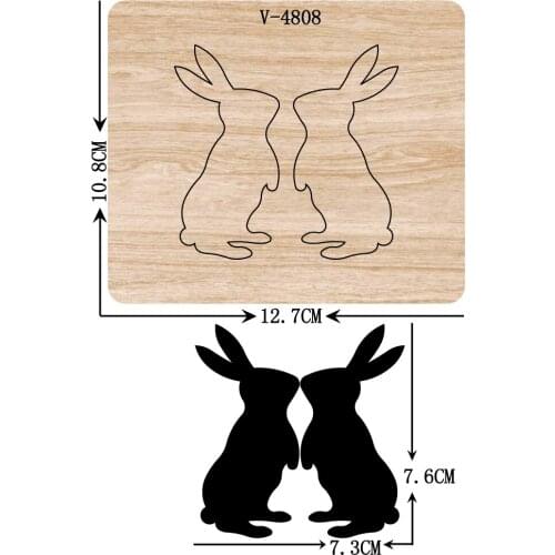 New rabbit wooden dies cutting dies for scrapbooking Multiple sizes V-4808
