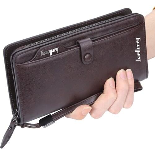 New Men Wallets Long Style High Quality Card Holder Male Purse Zipper Large Capacity Brand PU Leather Wallet For Men