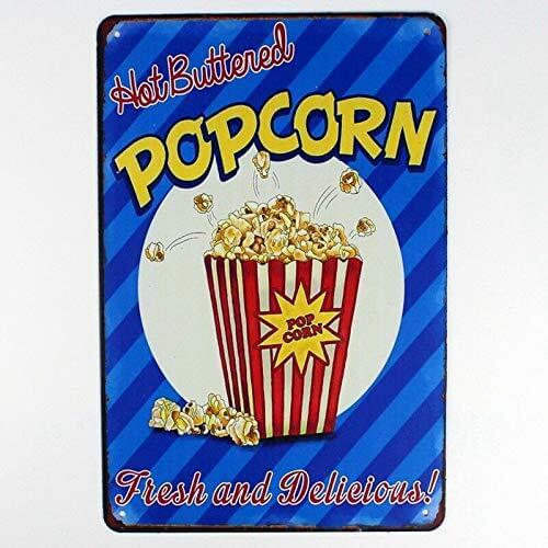 New Tin Sign Metal Tin Sign Popcorn Fresh Delicious Decor Bar Pub Home Vintage Retro Poster Retro Wall Decoration 8x12 Inch