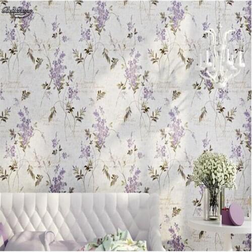 Beibehang Korean Pastoral Tree Leaves Nonwovens Wallpaper Bedroom Living Room Hotel Background Wedding Room English Letter