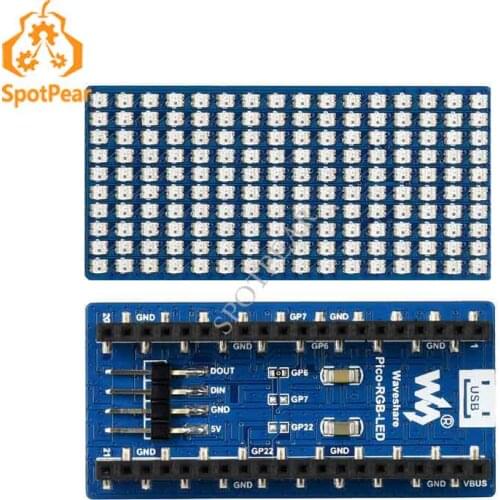Raspberry Pi Pico RGB Full-color LED Matrix Panel, 16×10 Grid