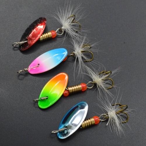 Hand Shake Sequins Fishing Lure Beginner Spoons Rotation Spinner Bait 3.5g Metal Bait Lot 4 Pieces Sale