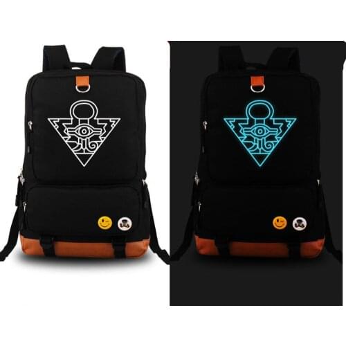 Duel Monsters Yu-Gi-Oh Anime Black Noctilucence Light Backpack school Bag