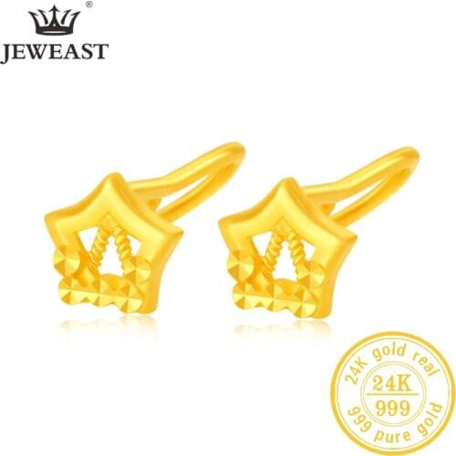 24K Pure Gold Earring Real AU 999 Solid Gold Earrings Nice Good Hollow Ball Tassel Upscale Trendy Fine Jewelry Hot Sell New 2020