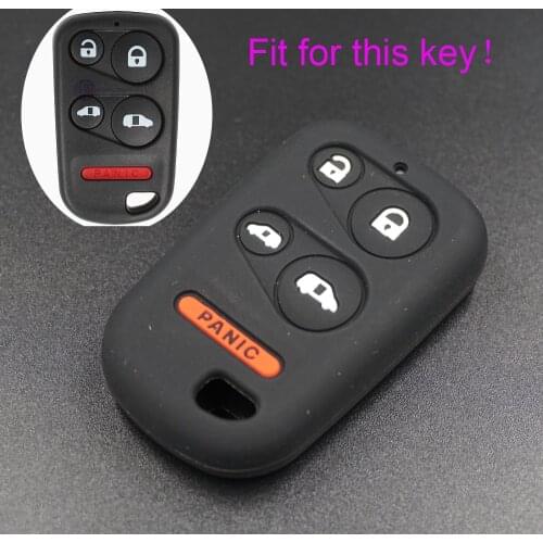 Xinyuexin Silicone Car Key Cover FOB Case For Honda Odyssey Mini Van 1999-2004 Remote 5 Buttons Car Key Jacket Wallet Car-stying