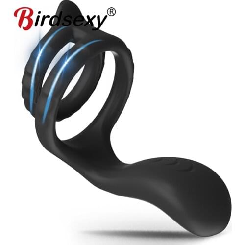 Vibrator Male Penis Rings Delay Ejaculation Penis Vibrating Cock Ring Clitoral Erotic Adult Sex Toys for Men Male masturbator