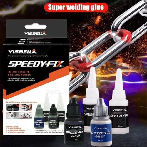 VISBELLA Super Glue 7 Seconds Speedy Fix Filling Reinforcing Dual Adhesive System Resin Instant Welding Powder Water Resistance