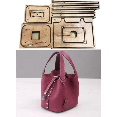 Japan Steel Blade Die Cut Steel Punch Hand Bag Shopping Basket Cutting Mold Wood Dies forLeather Crafts 18x13x22cm