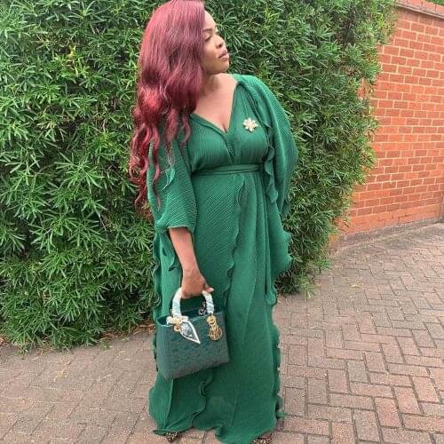 VAZN XL6050 New 5color Fashion 2019 Summer Women Dress O-neck Full Sleeve Colorful Dress Sexy Club MId Long Dress