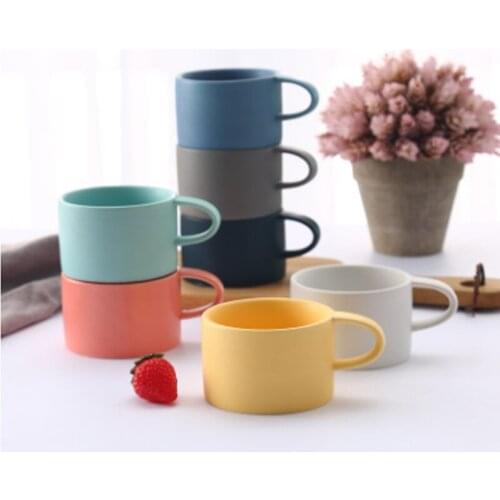 1 pcs Matte frosted ceramic coffee breakfast couple mugs arched coffee cup