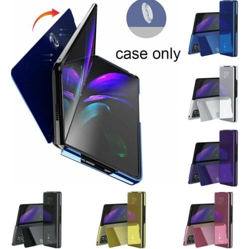 1Pcs Smart Mirror Flip Phone Case For Samsung Galaxy W21 5G Z Fold 2 Folding Screen Protective Cover Smartphone Accessories 2020