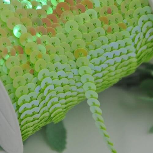 10Y Green Color Sequin Ribbon Spangle Lace Sewing Decoration Wedding Embroidery Trim Diy S03