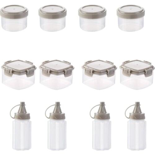 12PCS Mini Squeeze Squirt Condiment Bottles Spices Storage Containers Box Spice Jar Ketchup Olive Oil Bottles