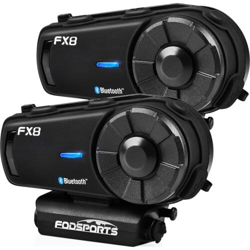 2 Pcs Fodsports FM Motorcycle FX8 Motorcycle Helmet Intercom 8 Riders 2000M Wireless Bluetooth Intercomunicador Moto Interphone