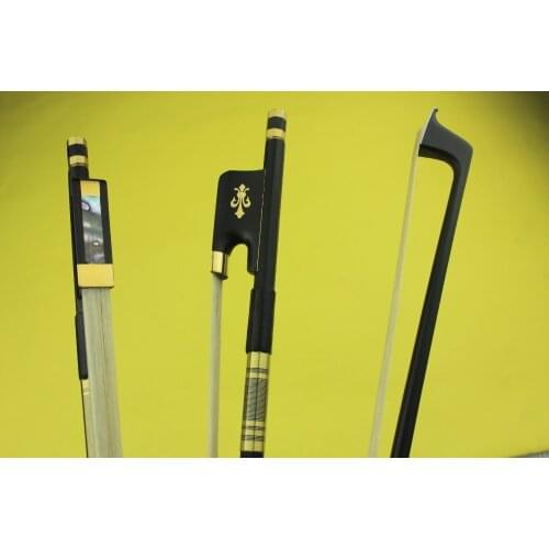 3pcs new PRO black Carbon fiber viola bow white horse hair high quality