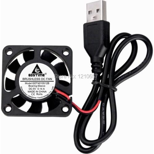 5 PCS lot Gdstime 40mm X 10mm DC 5V 2Pin USB Brushless PC Computer Cooler Cooling Fan