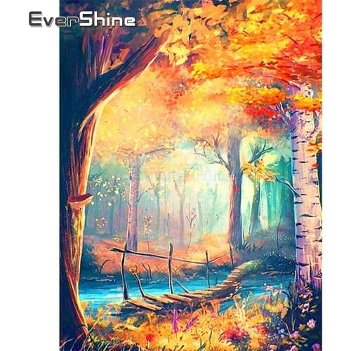 EverShine Scenery Diamond Painting 5D Diamond Embroidery Full Display Tree Cross Stitch Diamond Mosaic Picture Of Rhinestones