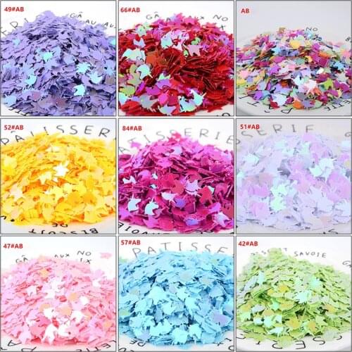Unicorn Shape Bulk Nail Sequins Multicolor PVC Nail Art Accessories Wedding Dress Sewing Craft Clothes Decoration Shoes DIY 12mm