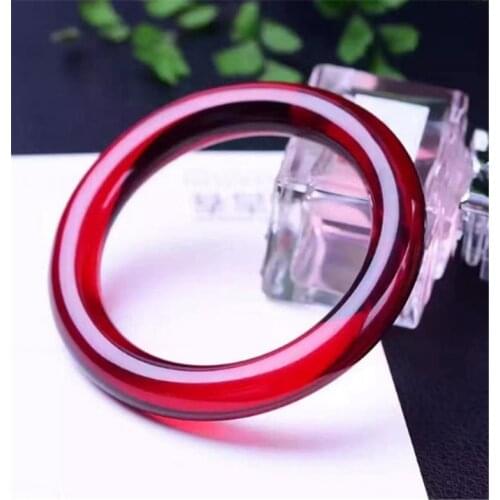 Natural Wine Red Jade Bangle Hand-Carved Charm Jewelry Womens Accessories Fashion Ladies Bracelet for Men Women Gifts