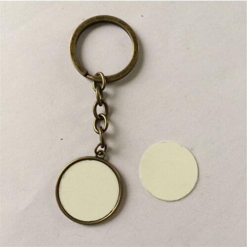 Sublimation keychain round blank key ring for sublimation wholesale custom retro vintage keychains jewelry