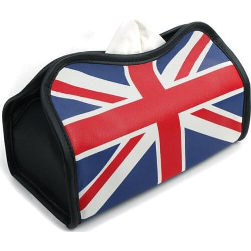 Cover Case for Home Car Interior Styling Accesorries Fashion England Style Block Type Car Leather Tissue Box Soft Paper Towels