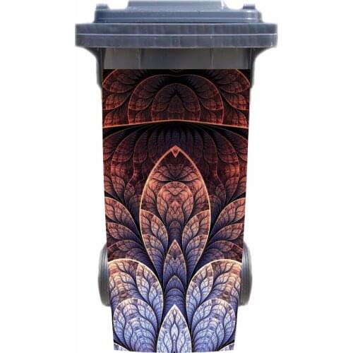 DIY 3D European flower removable Waterproof Sticker Decals Rubbish bin trash can Cover sticker poster 120liter 240liter