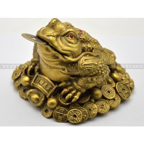 Feng Shui Small Three Legged Money For Frog Fortune Brass Toad Chinese Coin Metal Craft Home Decor Gift Decoration Accessories