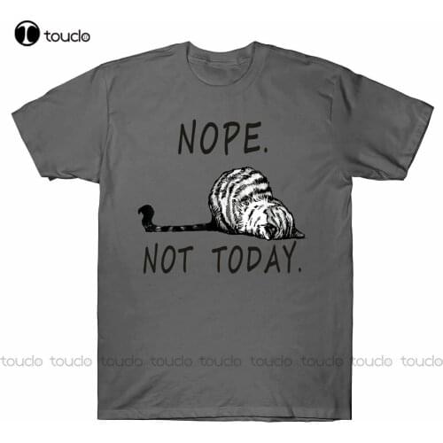 Nope Not Today Funny Lazy Cat Kitten Lover MenS T-Shirt Cat Lover Tee Gift New summer shirts for women