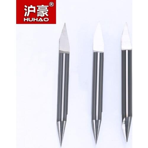 HUHAO 10pcs/lot 3.175mm Double Headed PCB Engraving V Bits CNC Router Tool Degree 30 0.1 0.2 0.3mm High-precision end