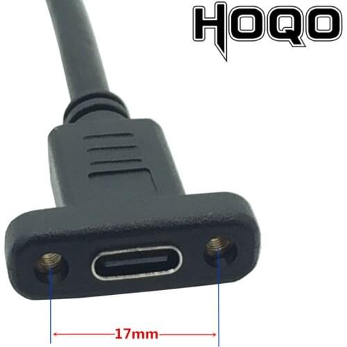 USB Type C Extension Cable USB 3.1 Data Video Cable panneau USB-C Male to Female Extender Cord Connector with Screw Panel Mount