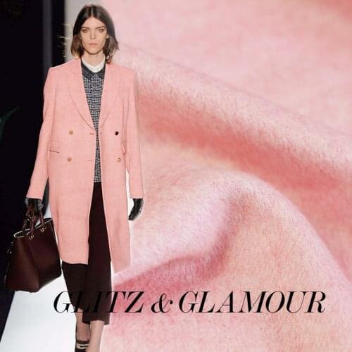 Pink red color dots cashmere ans wool overcoat fabric Autumn Winter coat DIY clothes cloth