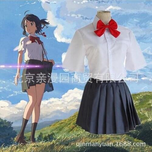 Japanese Anime Makoto Shinkai Movie Your Name Cosplay Costumes Miyamizu Mitsuha Tachibana Taki Cosplay Costumes School Uniform