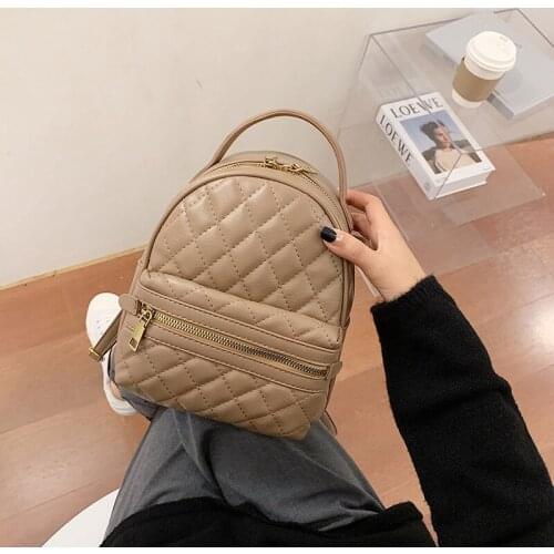 Leather Womens Backpack 2021 New Design Double Shoulder Bag for Girls Ladies Outdoor Shopping Travel Bag