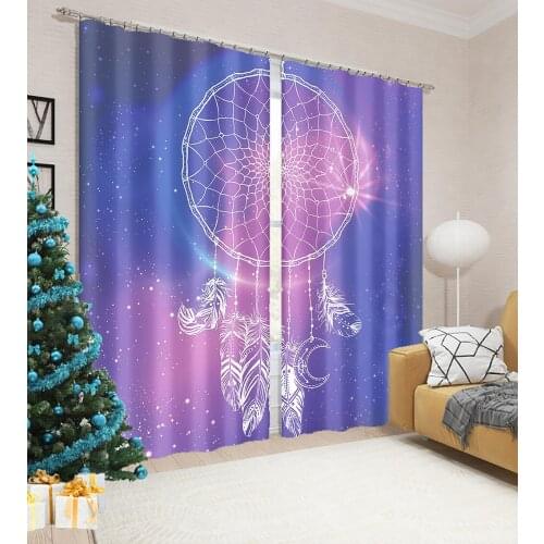 Beautiful Photo Fashion Customized 3D Curtains purple curtains 3D Window Curtains For Living Room Bedroom