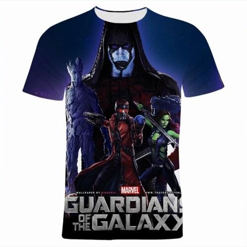Men Short Sleeve T-shirts Marvel Guardians of the Galaxy 3D Print Children T Shirt Summer Streetwear Womens Clothing