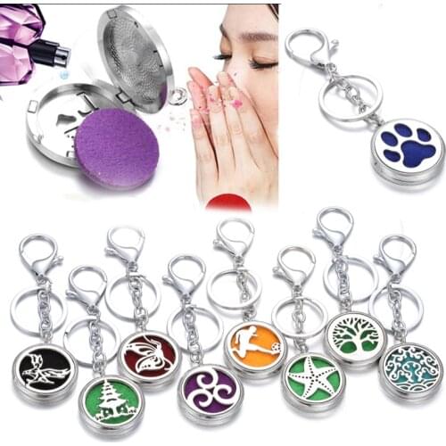 New Paw Stainless Steel Aromatherapy Keychain Essential Oil Diffuser Locket Perfume Jewelry for Women Men Aromatherapy Jewelry