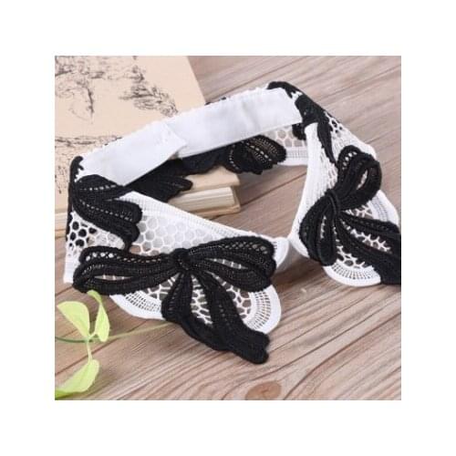 New Bow Splicing Fake Collar Japanese Sweet Stencil Decorative Collar Pearl Buckle Collar Collar Free shipping