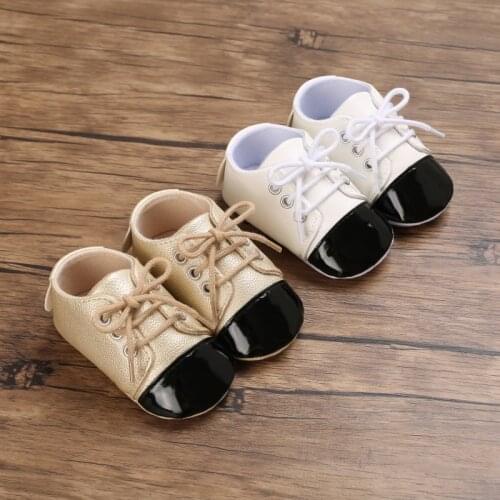 Newborn Baby Shoes Fashion Simplicity Casual Infant Boys Leather Anti-Slip Falt Rubber Sole Toddler First Walkers