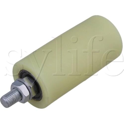 48x100mm Yellow Silver PP Steel Flat Roller Bearing Guiding Wheel 6201 M12 Screw for Electric Door Sliding Gate