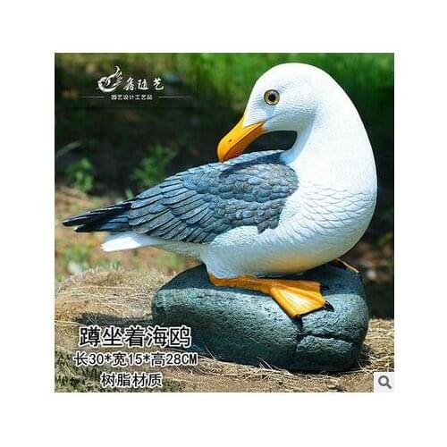 Seagull crafts Mediterranean style decorative resin decoration landscape sculpture birds resin crafts statue home decoration