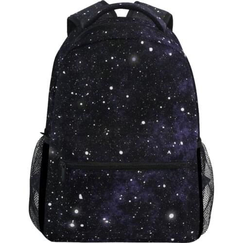 ALAZA 2020 NEW Black Backpack Sky Stars Printing Women Big Capacity Travel Bag Student School Bag Laptop Backpack For Men Gift