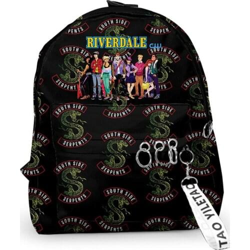 Riverdale Print Book Backpack School Bags Mochila Travel Bags Ribbon Ring Circle Backpack Small bags Cartoon Boys Girls